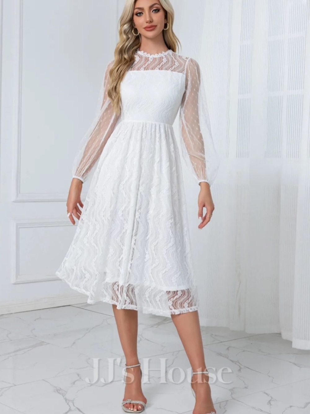 NWT JJ's House Jaana White Lace Midi Dress size XL
